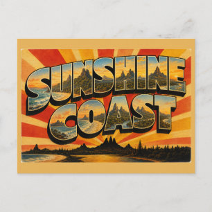 Carte Postale Sunshine Coast Queensland Art de voyage vintage
