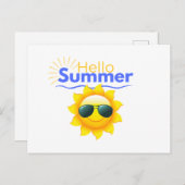 Carte Postale Sunshine "Hello Summer" (Devant / Derrière)