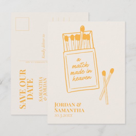 Carte Postale Sunshine Orange Match fait pour le ciel Enregistre (Devant / Derrière)