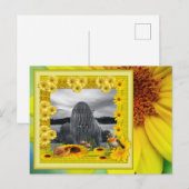 Carte Postale Sunshine Yellow Sunflower Photo Frame (Devant / Derrière)