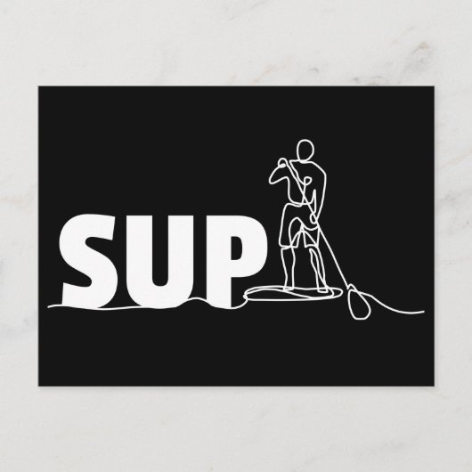 Carte postale SUP Stand Up Paddel One Line Art (Devant)
