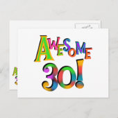 Carte Postale Super 30 T-shirts et cadeaux d'anniversaire (Devant / Derrière)