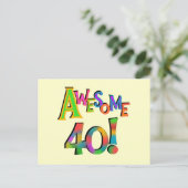 Carte Postale Super 40 T-shirts et cadeaux d'anniversaire (Debout devant)