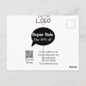 Carte Postale super affaire entreprise remise scannez le code QR (Dos)