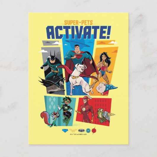 Carte Postale Super-Animaux & Justice League - Activez ! (Devant)