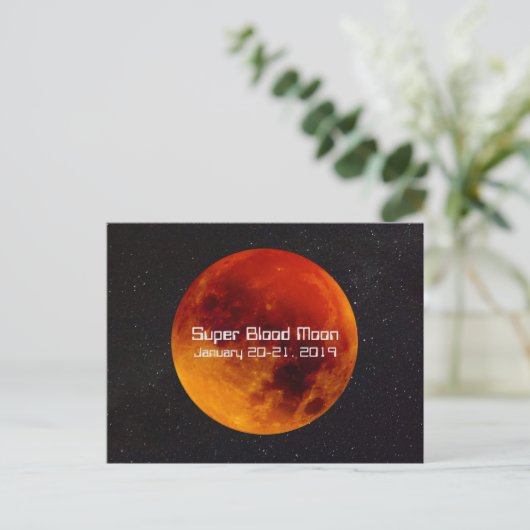 Carte Postale Super Blood Moon Eclipse 2019 (Debout devant)
