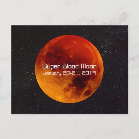 Carte Postale Super Blood Moon Eclipse 2019 (Devant)