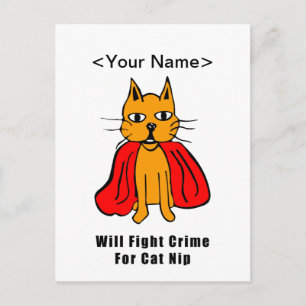 Carte Postale Super Cat Fight Crime For Catnip ( ajoutez votre n