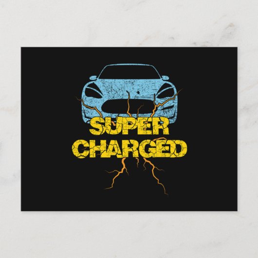 Carte Postale Super Chargé Voiture Électrique Véhicule Automobil (Devant)