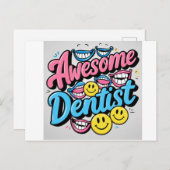 Carte Postale Super dentiste merci, cadeau de sourire (Devant / Derrière)