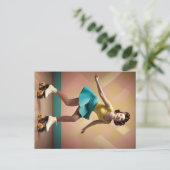 Carte Postale "Super Glide : rythmes rétro sur roues de patinage (Debout devant)