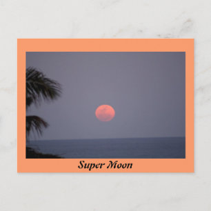 Carte Postale Super Lune sur l'océan