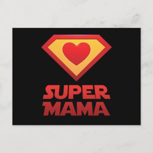 Carte Postale Super Mama Maman Mother Motherhood Mothers Day Mum