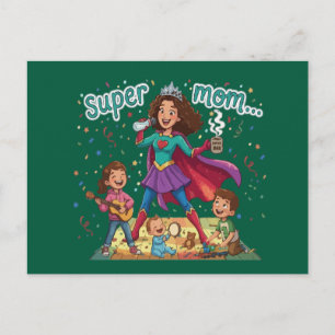 Carte Postale Super Maman Héroïne - Célébration de la Fête des M