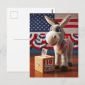Carte Postale Super mignonne adorable vote âne (Devant / Derrière)