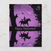 Carte Postale Super mignonne Halloween Witch et Unicorn Postc (Devant)