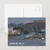 Carte Postale Super Moon de récolte - Marina Del Rey, CA (Devant / Derrière)