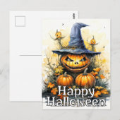 Carte Postale Super Nefarious Happy Citrouille d'Halloween (Devant / Derrière)