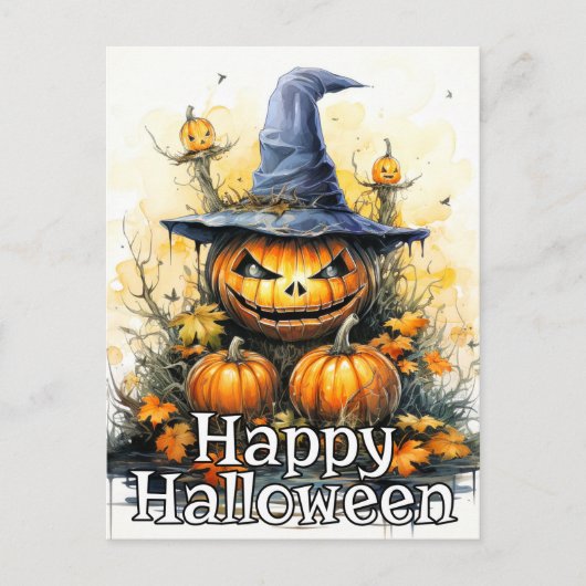 Carte Postale Super Nefarious Happy Citrouille d'Halloween (Devant)