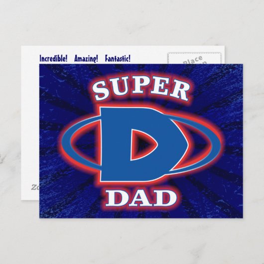 Carte postale Super Papa (Devant / Derrière)
