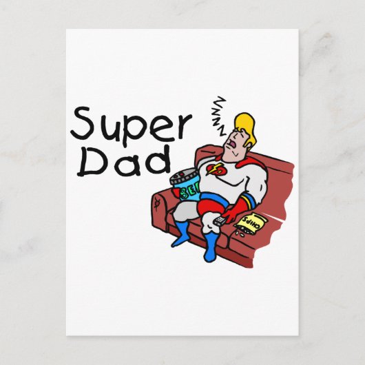 Carte Postale Super Papa (Dormir) (Devant)