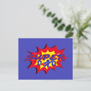 Carte Postale Super Papa Héros Bande Dessinée Fête des Pères