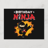 Carte Postale Super Party d'anniversaire de style BD Ninja (Devant)