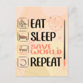 Carte Postale Super professeur de mathématiques sauve le monde. (Devant)