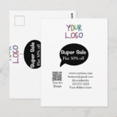 Carte Postale super promotion affaires remise scannez le code QR (Devant / Derrière)