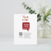 Carte Postale super promotion entreprise réduction scan code QR (Debout devant)