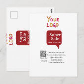 Carte Postale super promotion entreprise réduction scan code QR (Devant / Derrière)