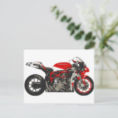 Carte Postale Super Red Racing Motorcycle (Debout devant)