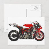 Carte Postale Super Red Racing Motorcycle (Devant / Derrière)