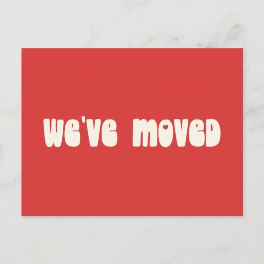 Carte Postale Super Retro Bright Red Mod Moved Nouvelle adresse (Devant)