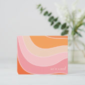 Carte Postale Super Retro Rose Orange Déplacé Nouvelle adresse (Debout devant)