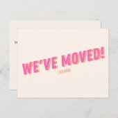 Carte Postale Super rose Nous avons déplacé un nouveau Faire-par (Devant / Derrière)