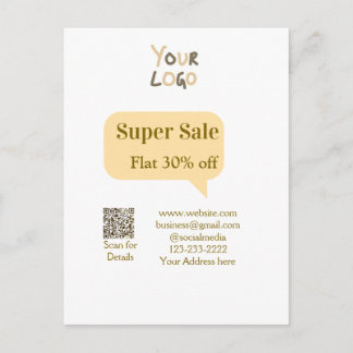 Carte Postale super sale business discount scan QR code details 