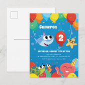 Carte Postale Super Simple | Ballons de Finny le requin pour son (Devant / Derrière)