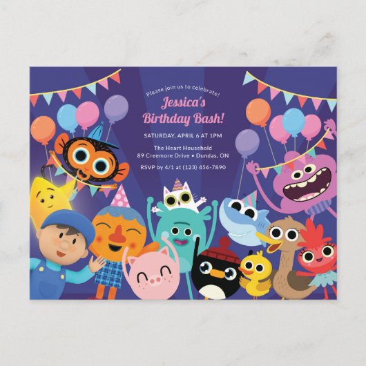Carte Postale Super Simple Caractères Festive Anniversaire (Devant)