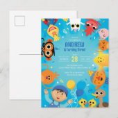 Carte Postale Super Simple Confettis de personnages pour anniver (Devant / Derrière)