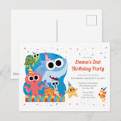 Carte Postale Super Simple | L'anniversaire de Finny le requin a (Devant / Derrière)