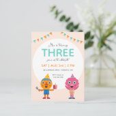 Carte Postale Super Simple | Noodle & Pals  Anniversaire rose (Debout devant)