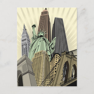 Carte Postale Super Stylized Cityscape NYC