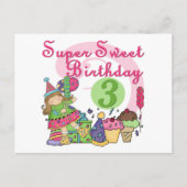 Carte Postale Super Sweet 3ème Anniversaire Tshirts et cadeaux (Devant)