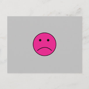 CARTE POSTALE SUPER TRISTE VISAGE ROSE CHAUD ÉMOTIONS CONFUS L P