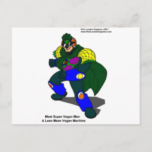 Carte Postale Super Vegan Man (Notre Mascotte) Cadeaux T-Shirts 