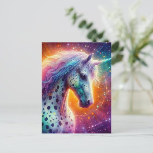 Carte Postale Superbe Appaloosa Unicorn (Debout devant)