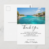 Carte Postale Superbe Blue Tropical Beach Merci Mariage (Devant / Derrière)