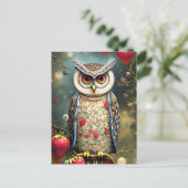 Carte Postale Superbe Chouette d'hiver complexe faite d'Ornat (Debout devant)