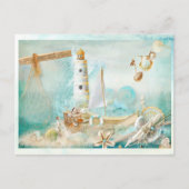 Carte Postale Superbe collage aquatique (Devant)